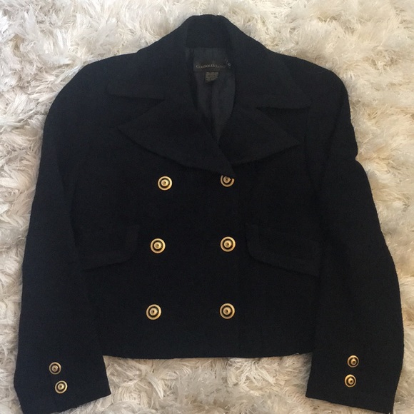Classiques Entier Jackets & Blazers - 💯 % Wool Stunning Black with gold Button Blazer S